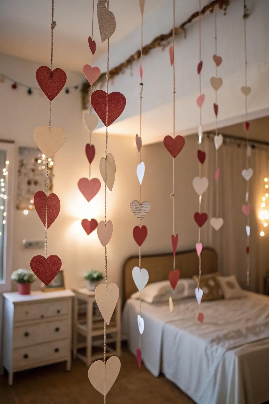 Heart-themed accents infuse warmth and affection into the decorations.