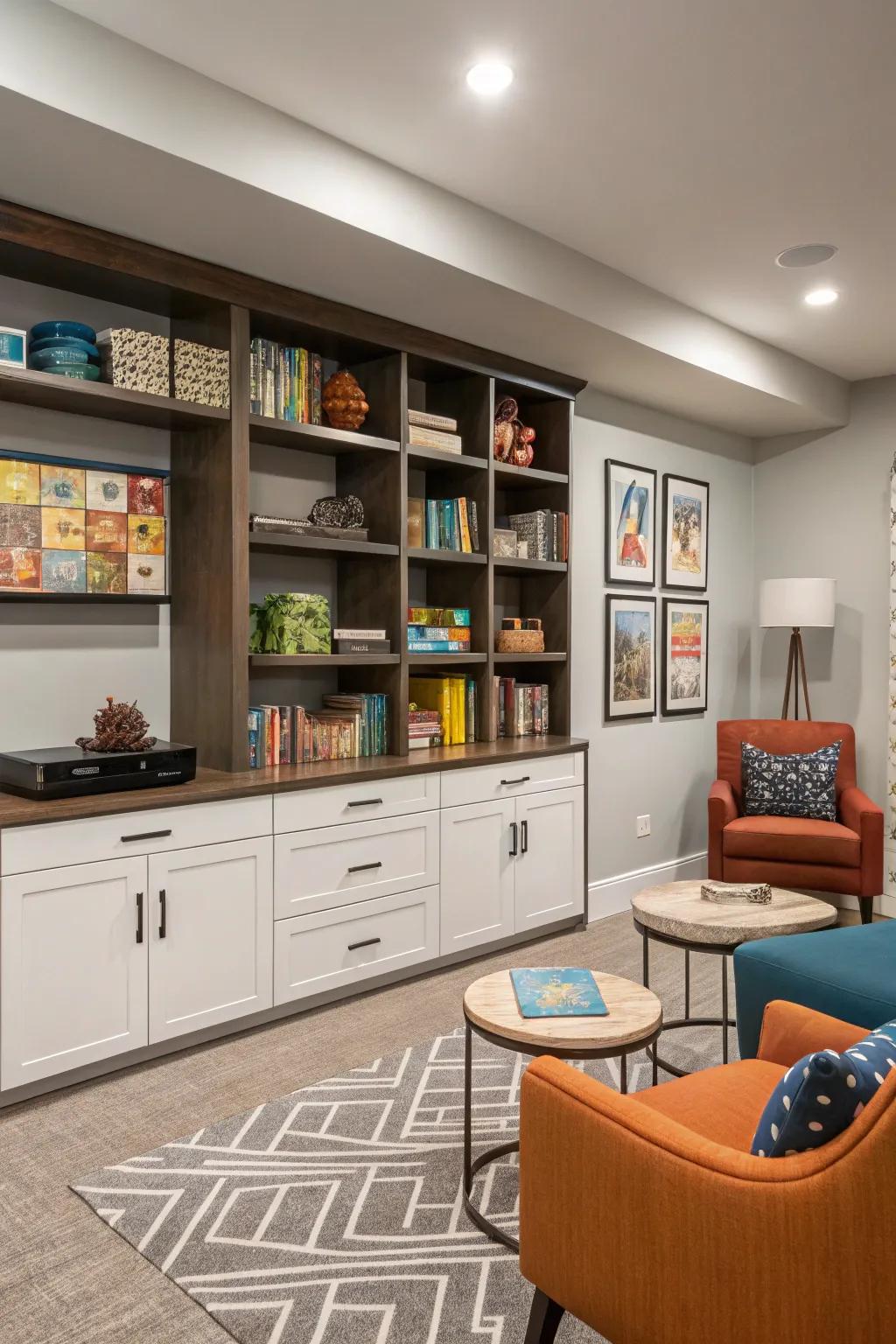 Effective storage guarantees a tidy room.