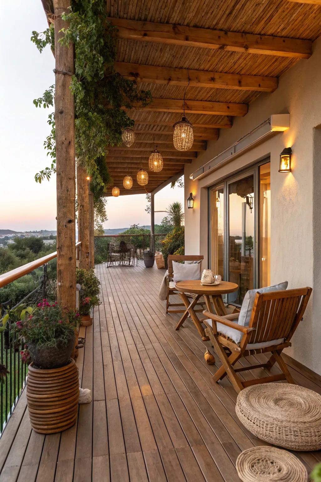 Timber aspects append natural warmth to terrace spaces.