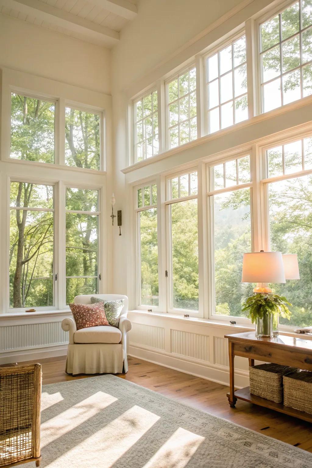 Natural light produces a bright and open environment.