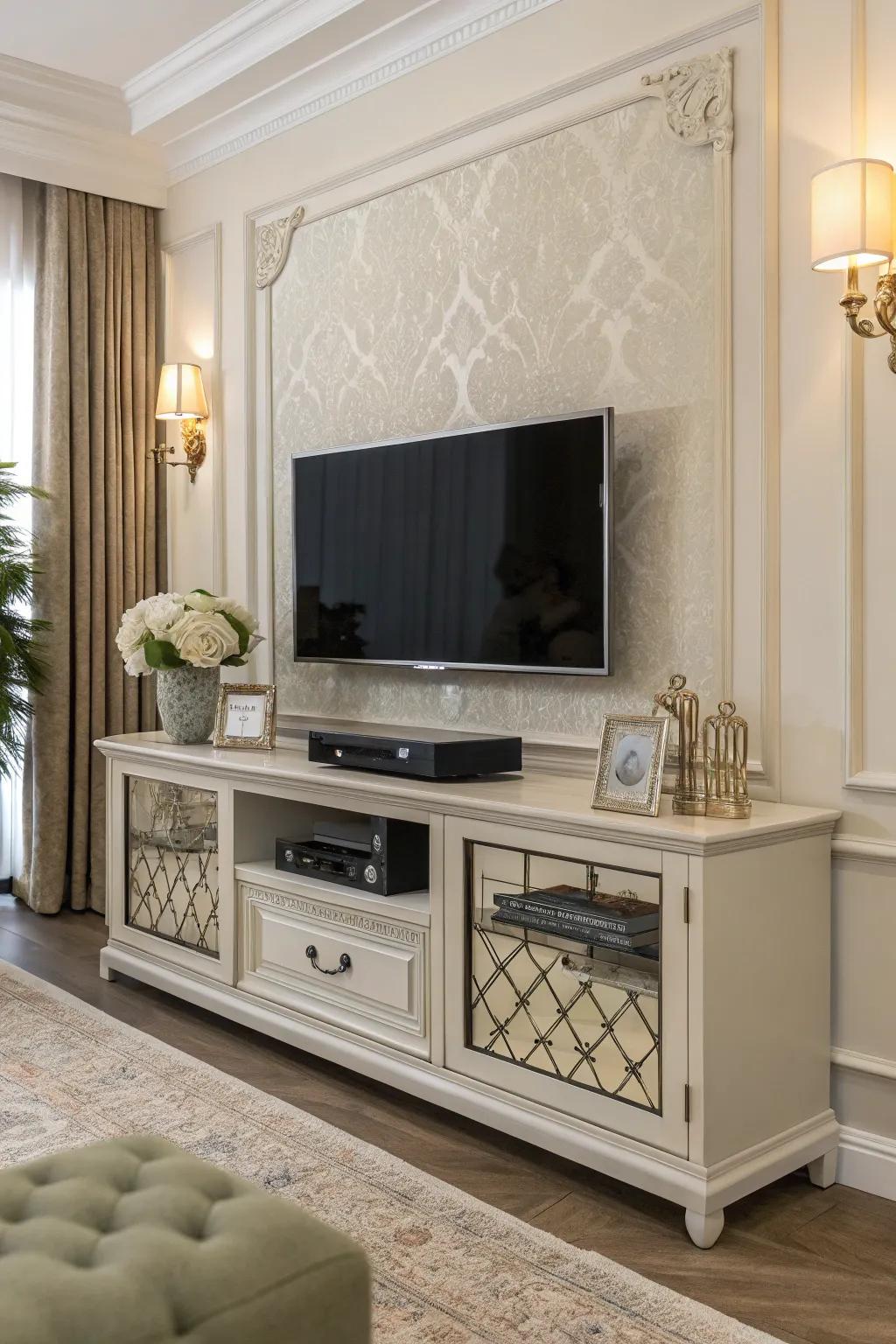 Securing your TV to the wall unlocks additional creative space below.