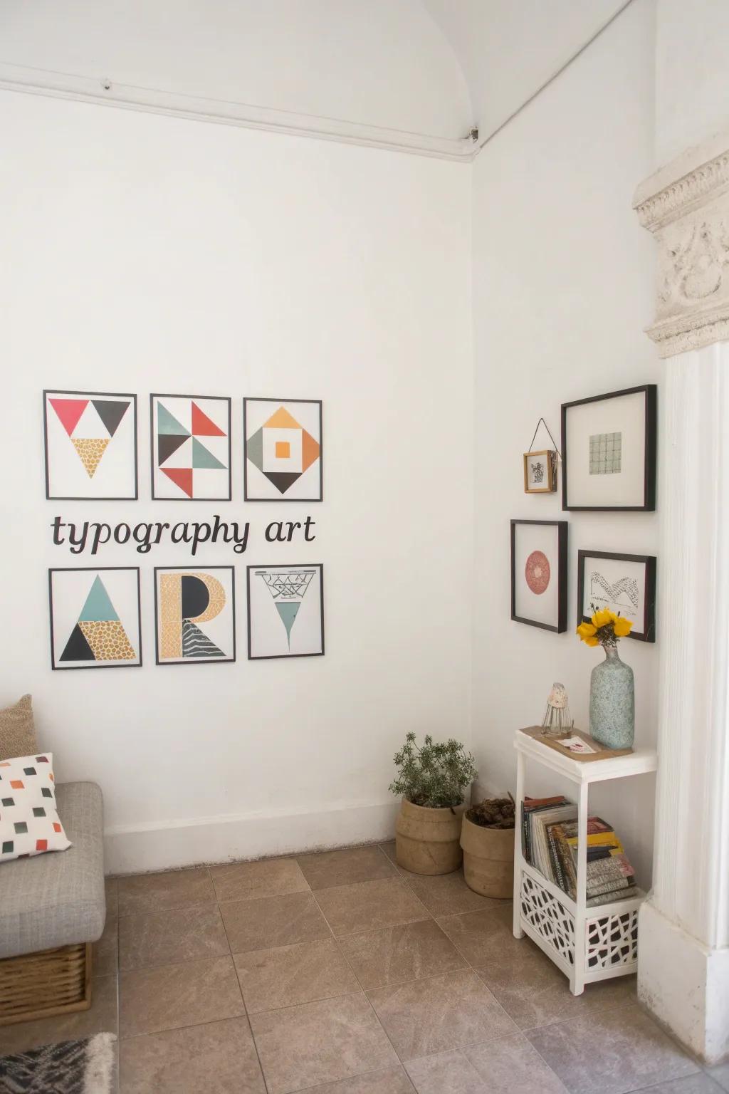 Geometric forms infuse typography with a modern twist.