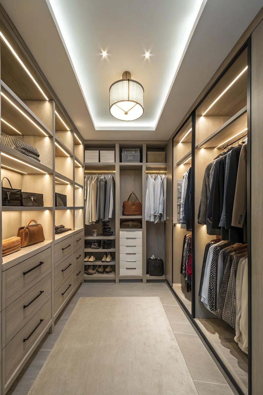 Lighting brings your closet to life.