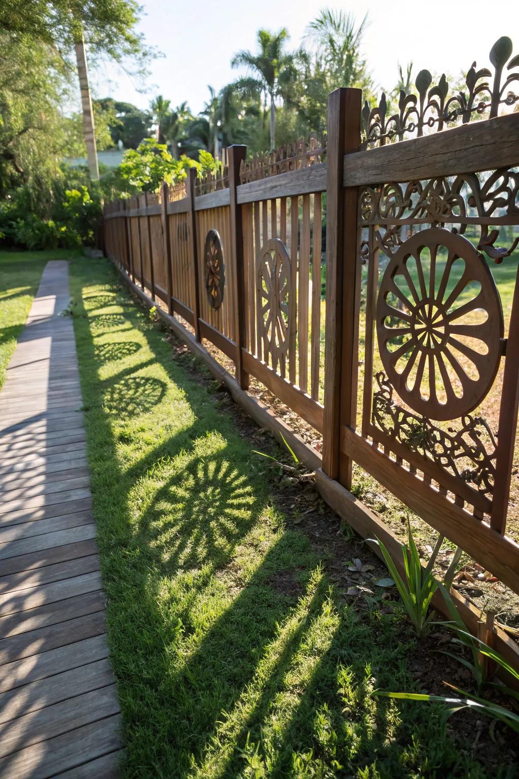 Decorative cutouts create captivating shadow play.