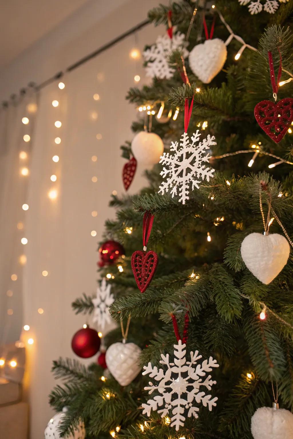 Celebrate both seasons with a mix of Christmas and Valentine's elements.
