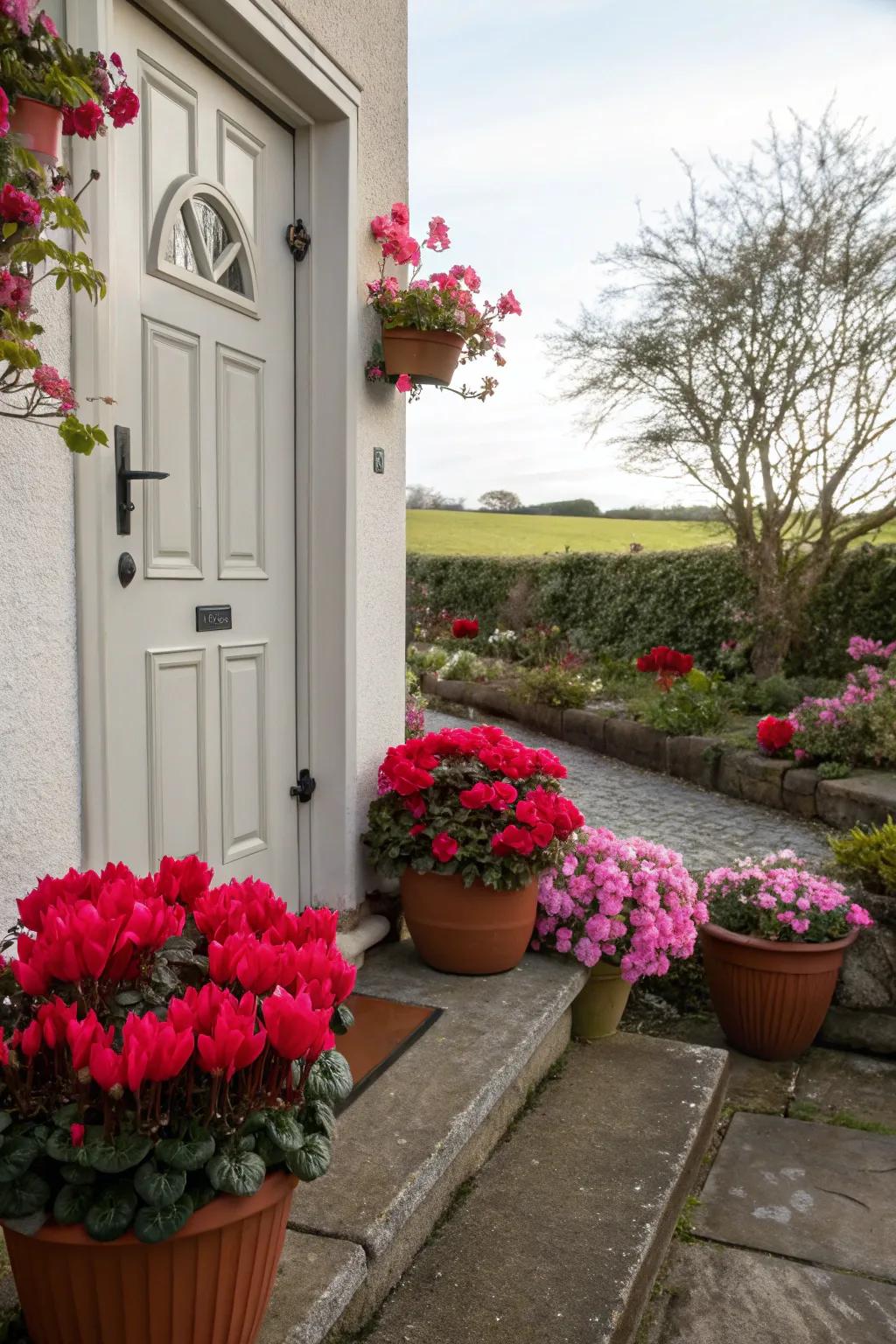 Valentine's Day decorations are enhanced with natural beauty thanks to seasonal plants.