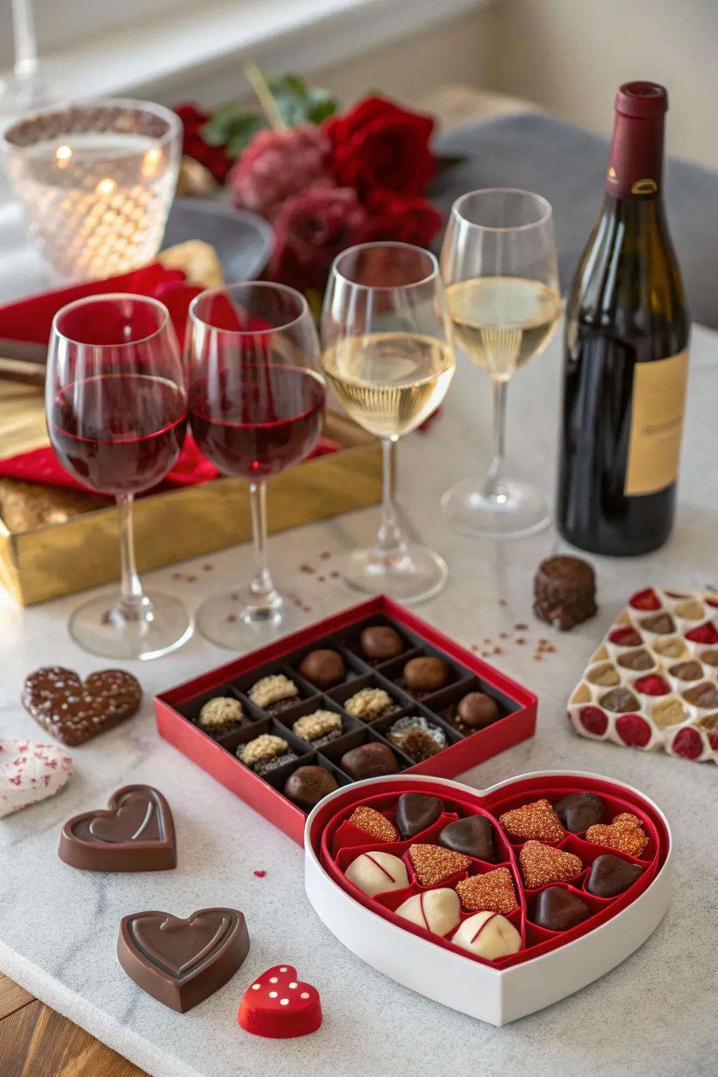 Relish in the profound tastes of vino and cocoa.