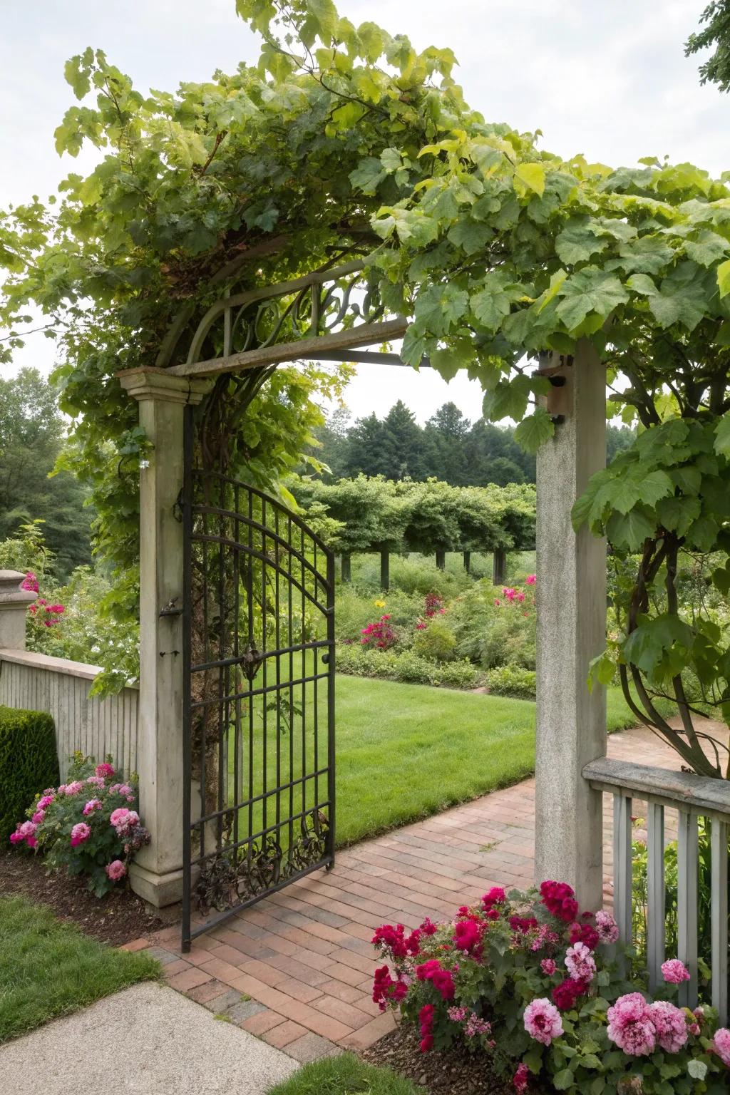 A gated plant support combining functionality and elegance.