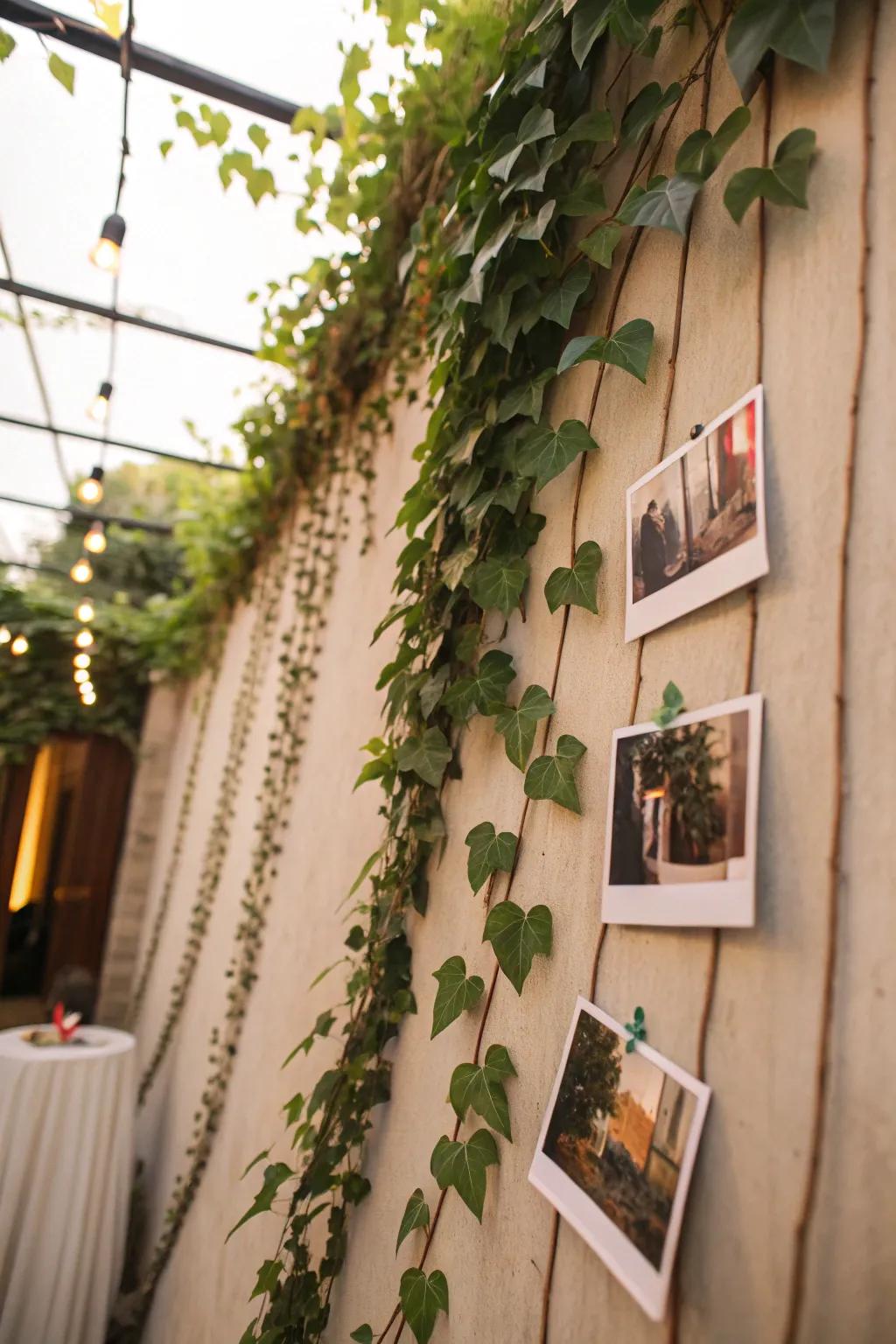 Incorporate a personal touch using vines and photo memories.