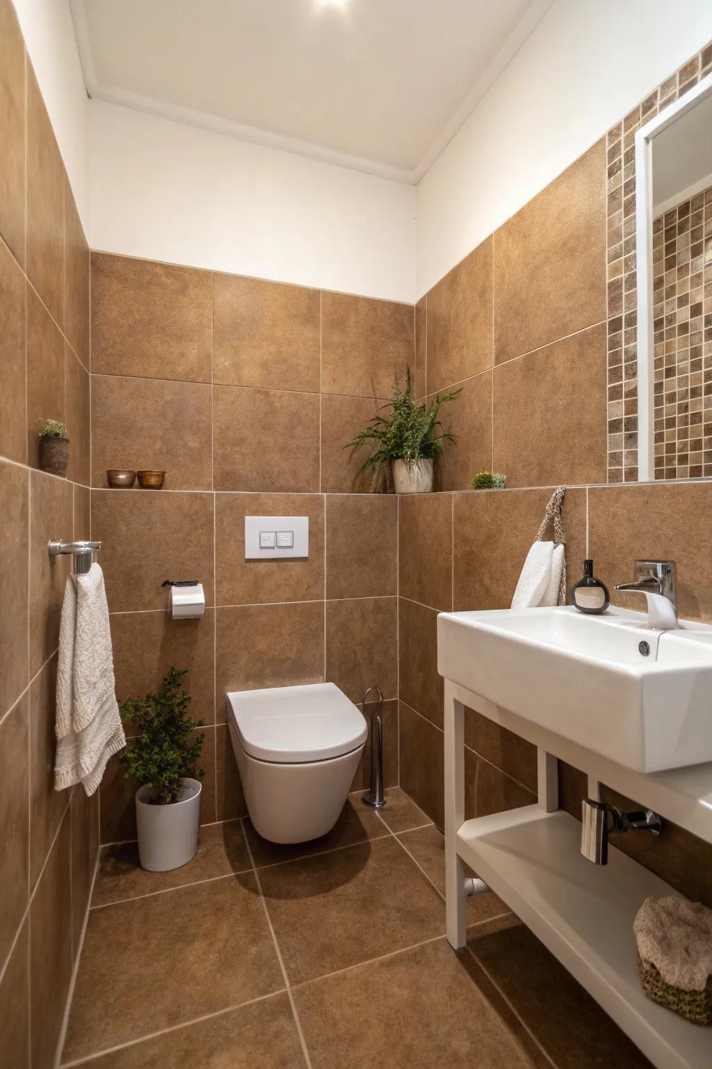 Pared-back scheme permits the vintage tiles to command attention.