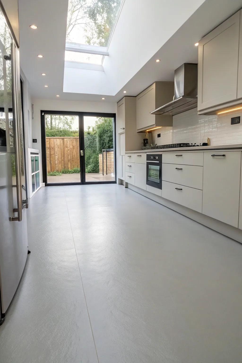 With single sheet vinyl, you can create a seamless appearance.