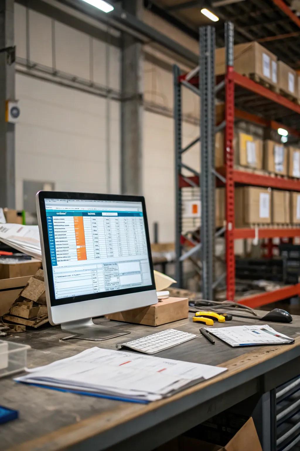 Inventory management software streamlines warehouse operations.