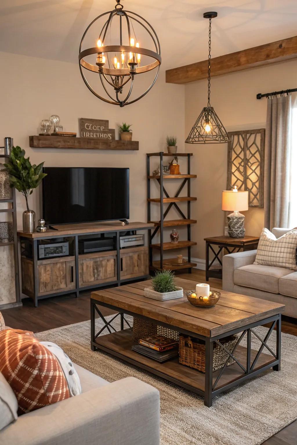 Shiny metal details elevate the modern aspect of the design.