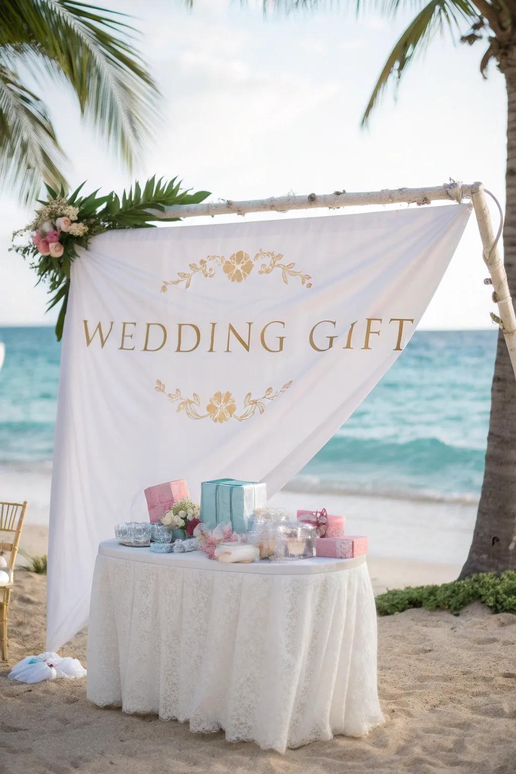 A textile streamer delivers a soft, romantic essence.