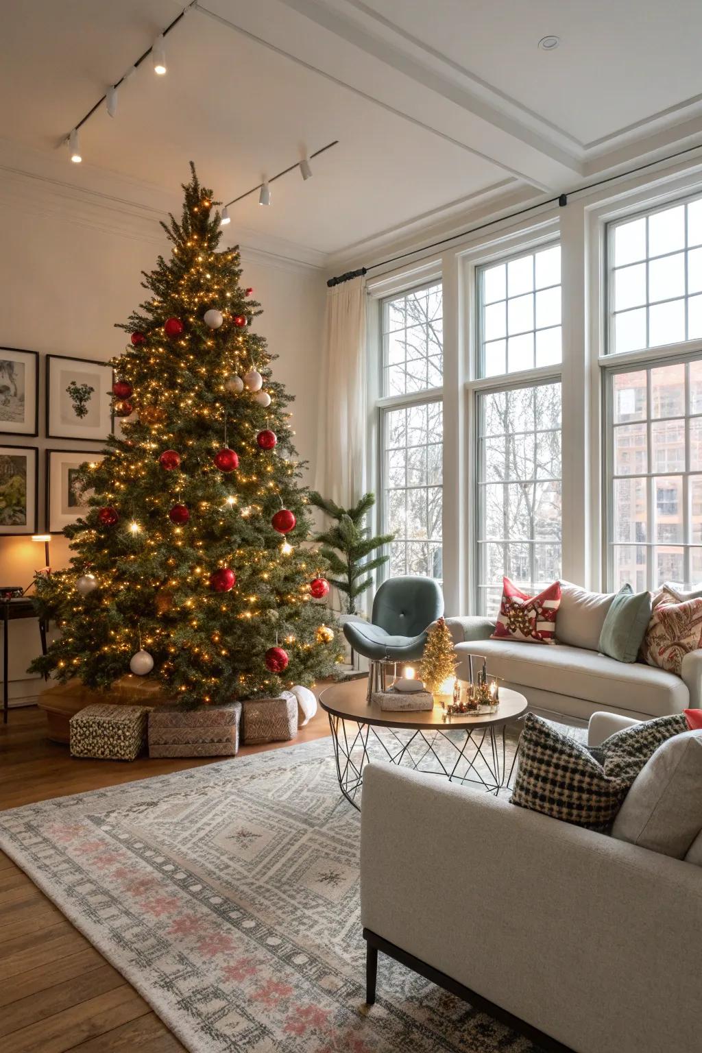 A contemporary approach to holiday decor by intermixing classic and contemporary aspects