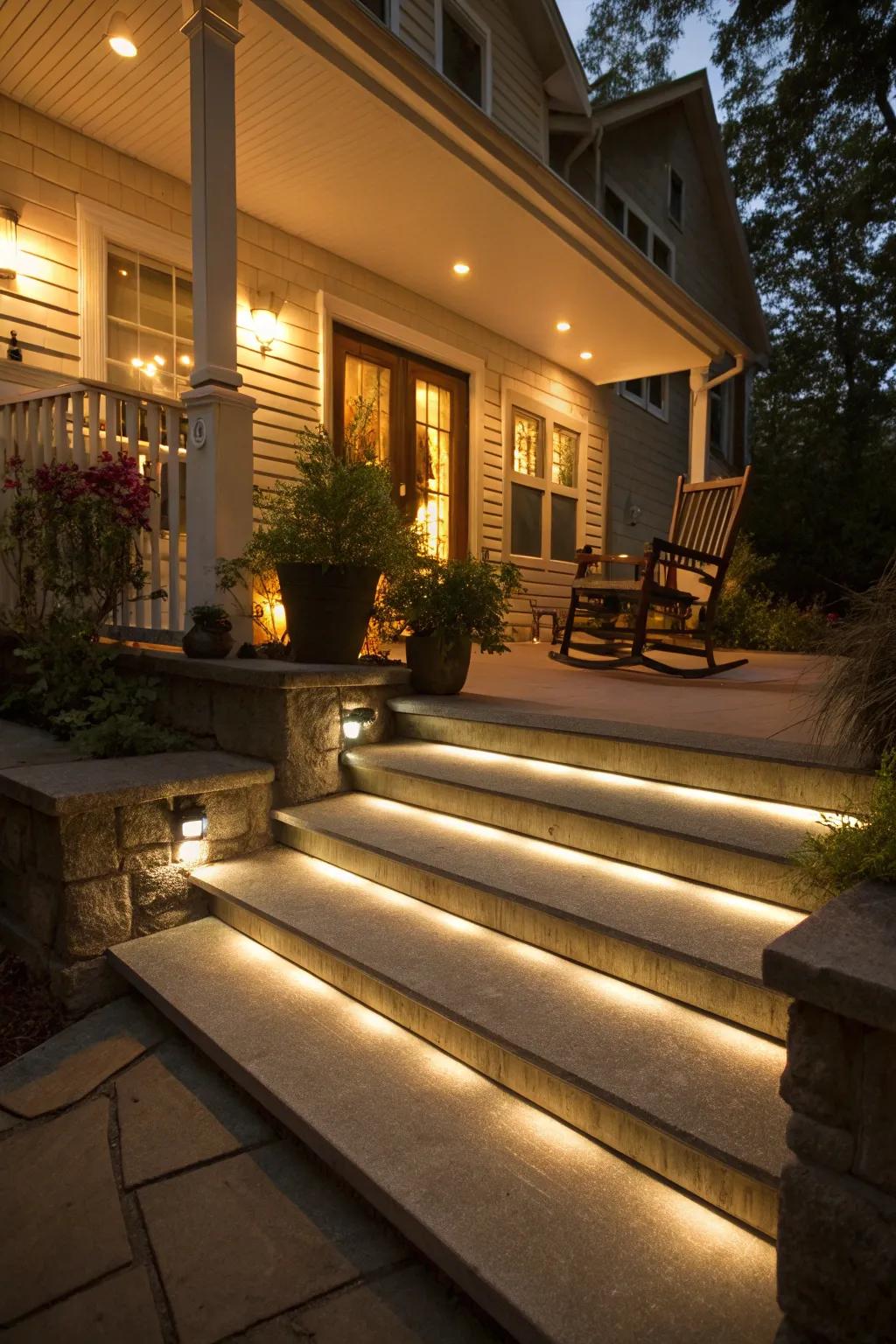 Illumination introduces security and mood.