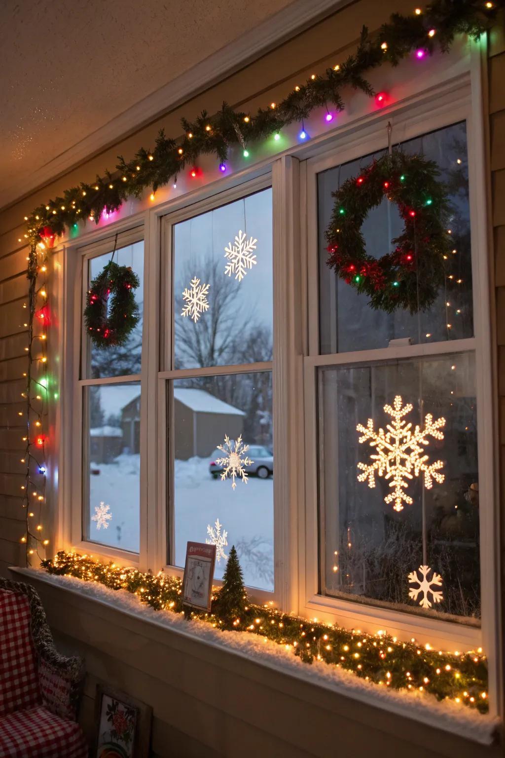 A festive window setting that brings holiday cheer to your abode.