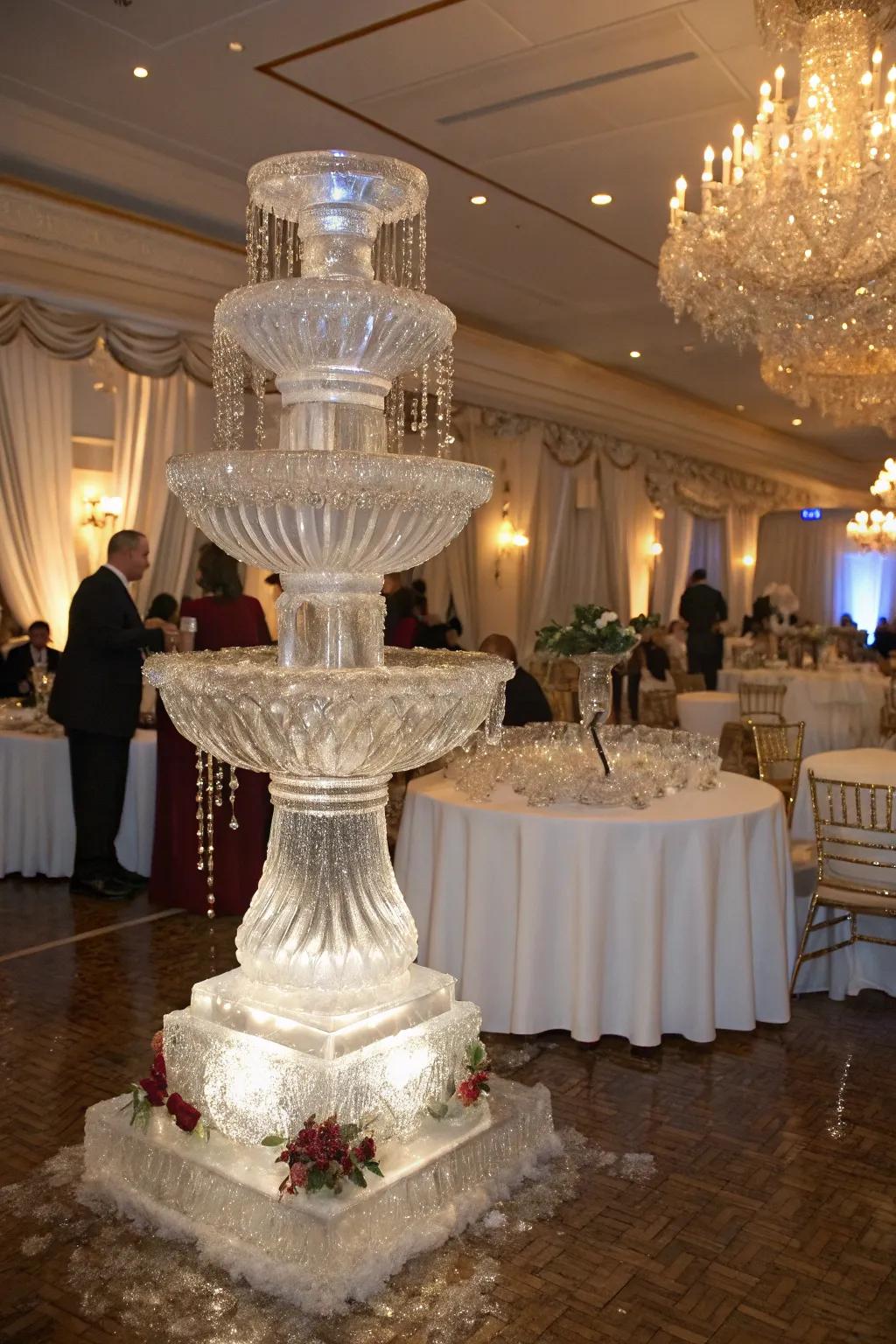 Ice carvings contribute a luxurious component to your décor.
