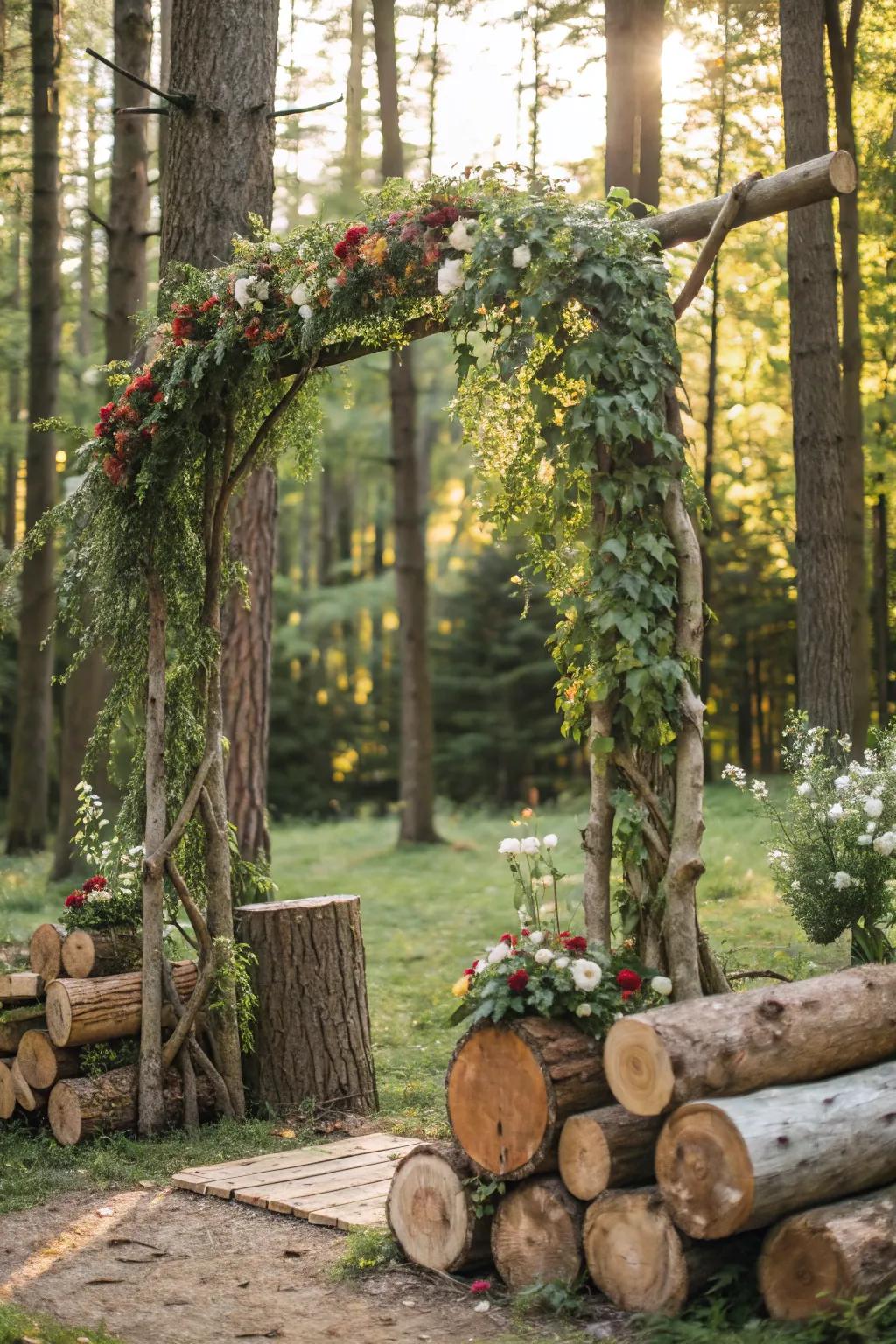A woodland-inspired scene transports the tranquility of nature to your wedding.