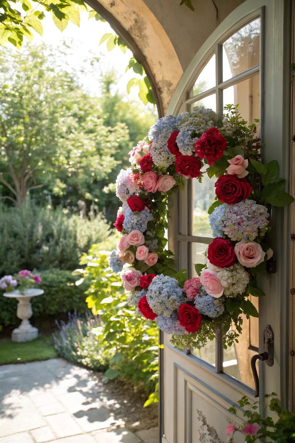 A wreath that commemorates the splendor of flowering flora.