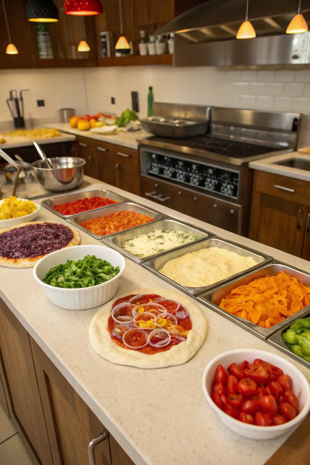 Produce your impeccable pizza through a personalized pizza creation gathering.