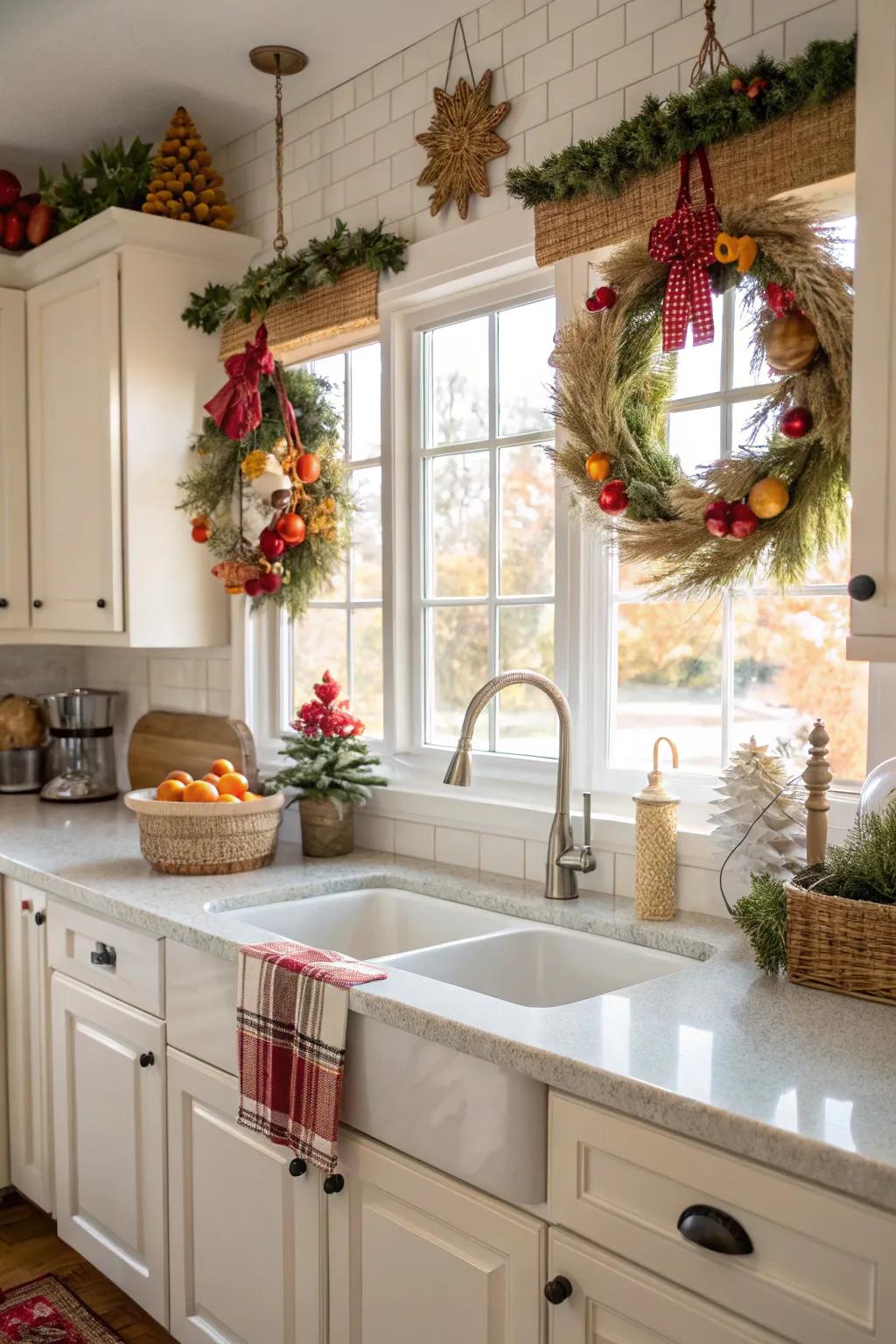 Seasonal touches infuse warmth and festivity into the kitchen.