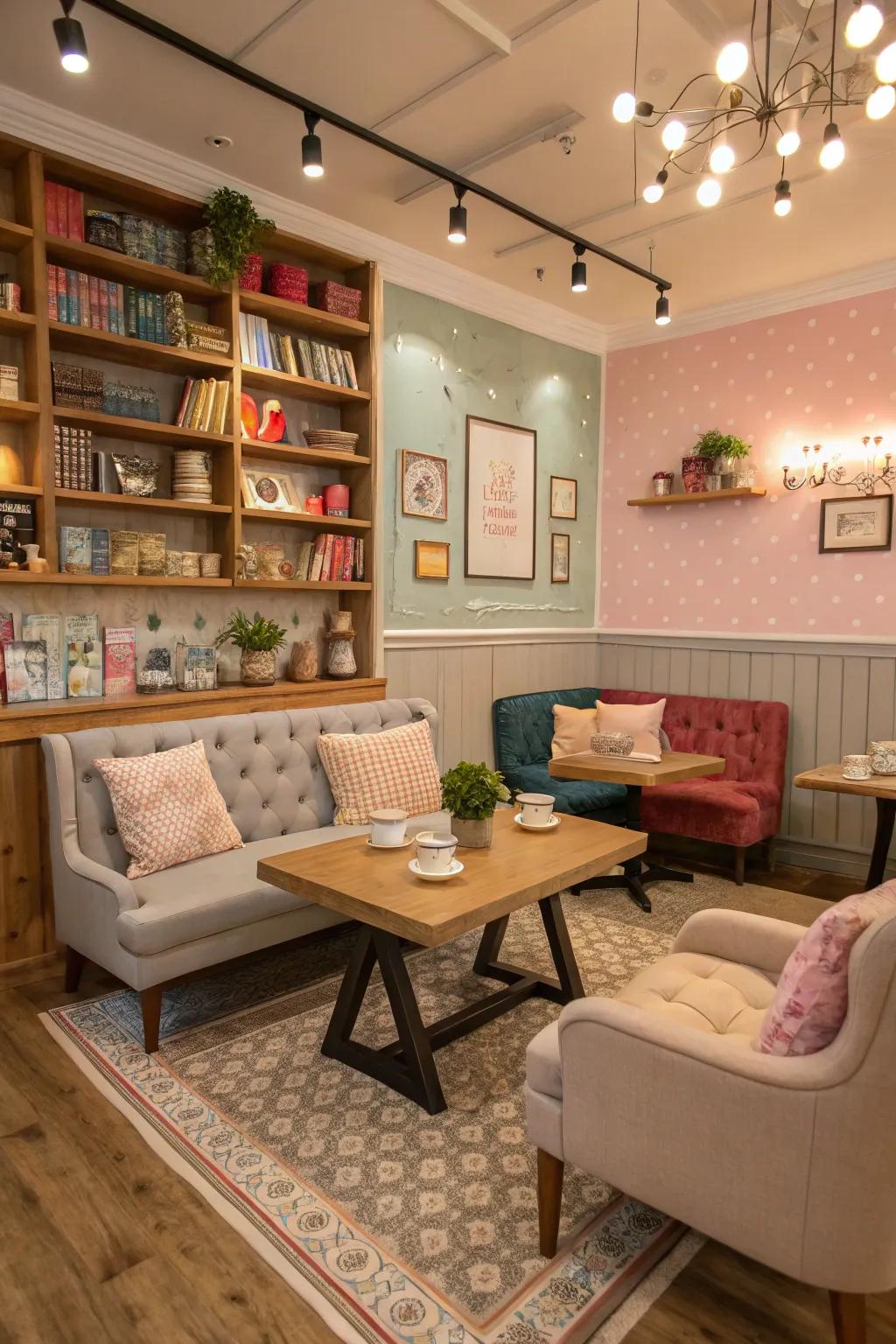 An elegant bistro recess is optimum for coffee respites.