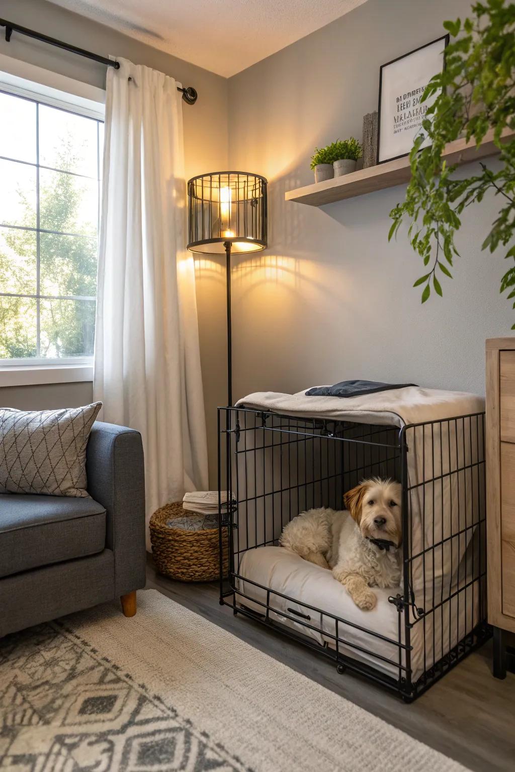 Smart placement transforms crates into integral design elements.
