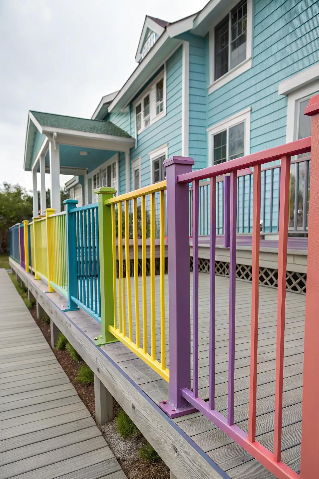 Vibrant aluminum railings mirroring personal style.