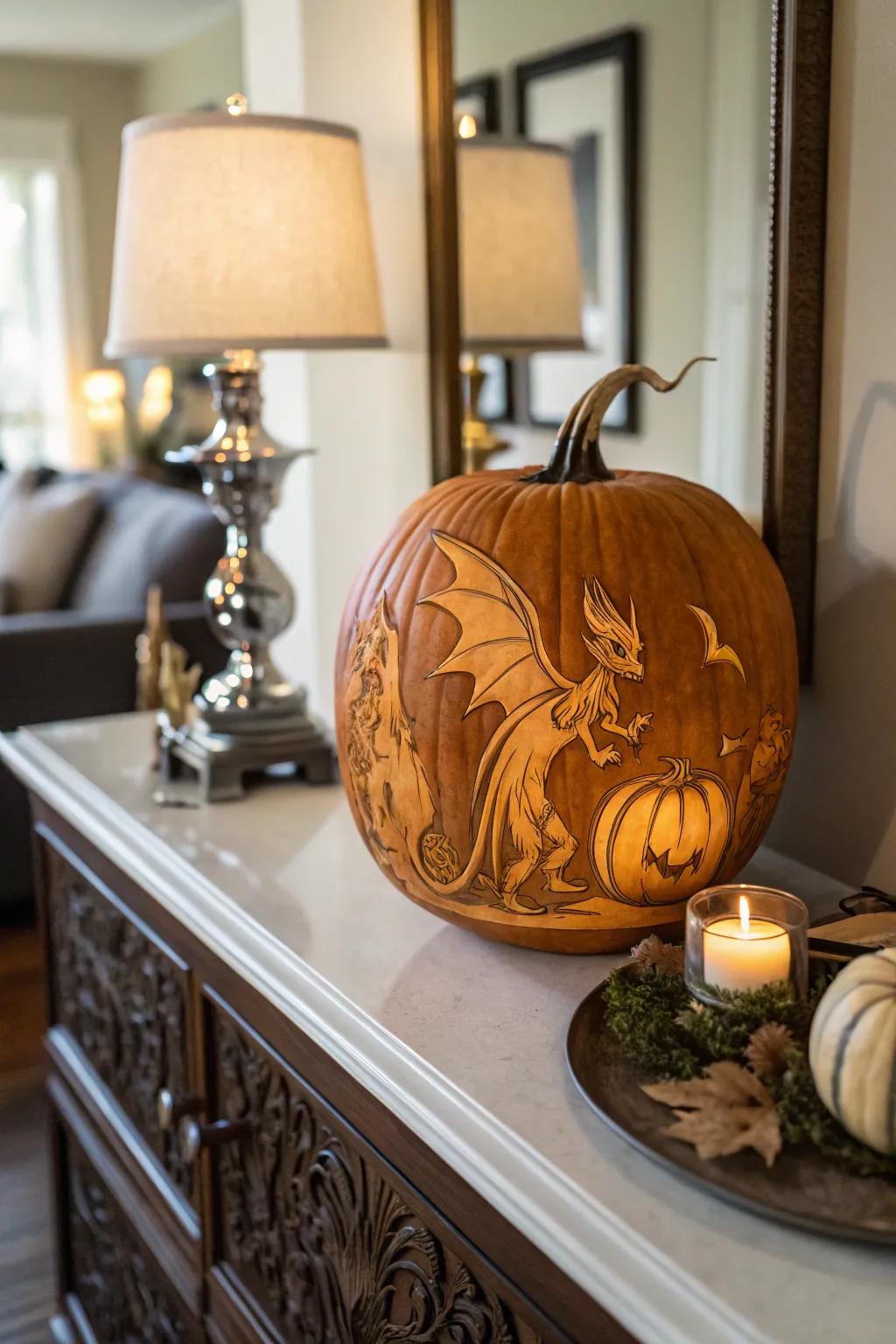 Enchant your decorations with sculptures of anime fanciful creatures.