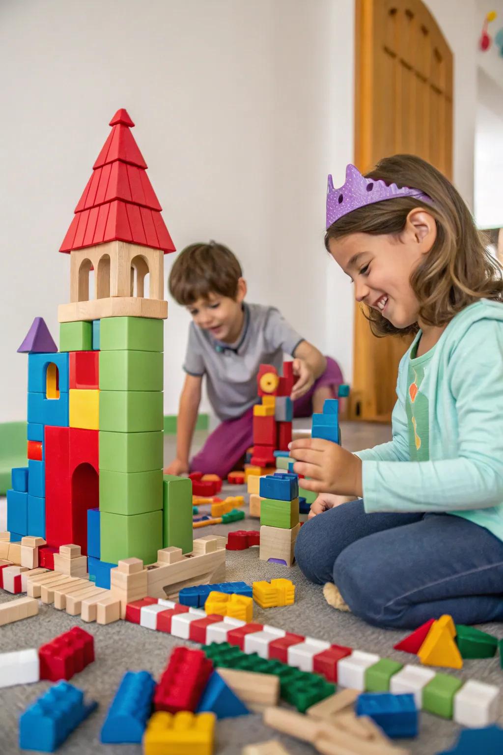 Blocks serving as a stage for narrative conveyance.