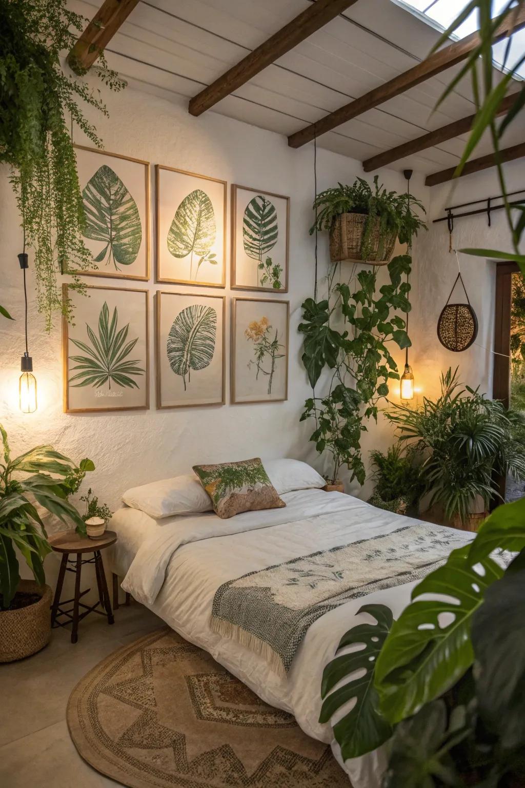 Nature-inspired art provides serenity and freshness.