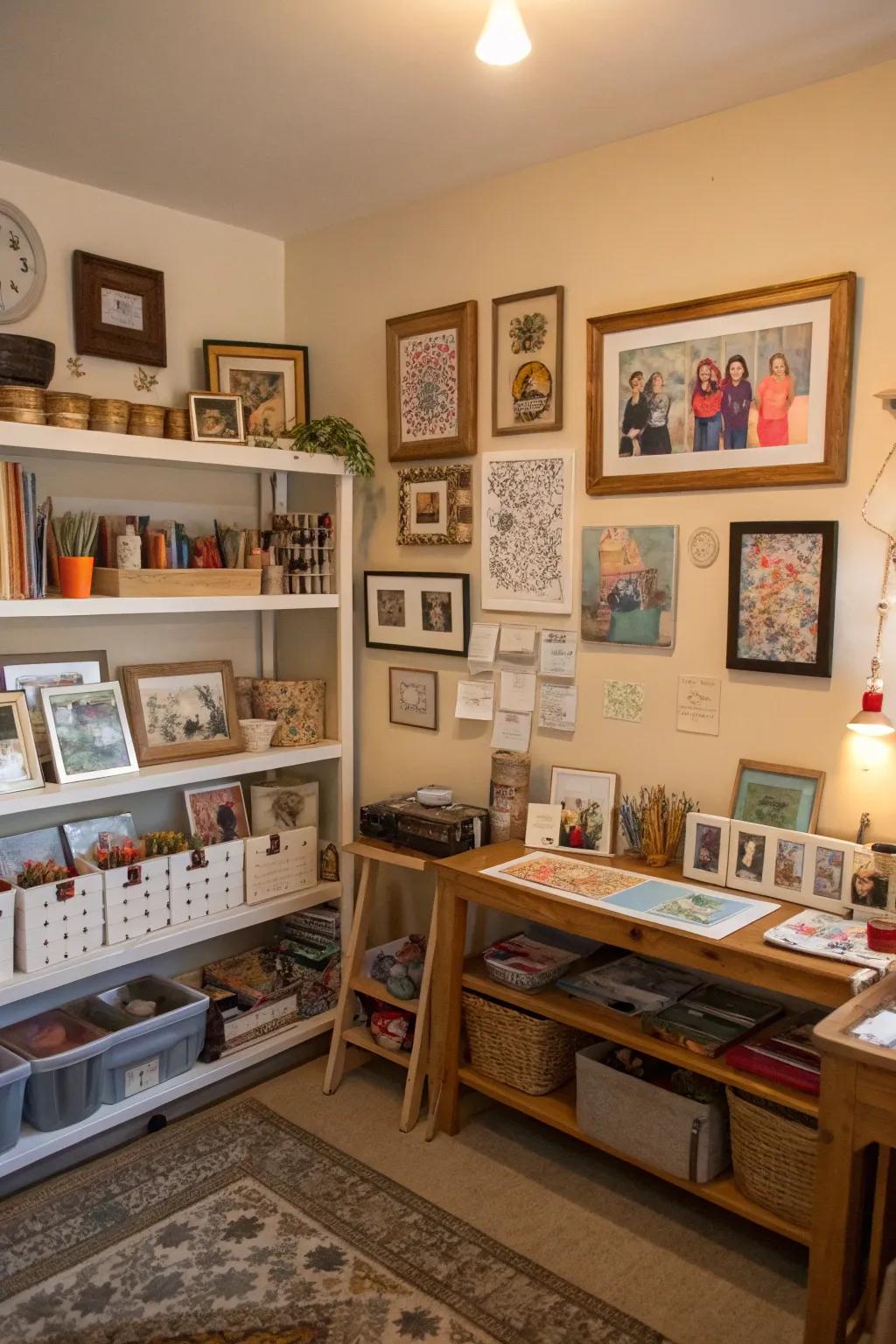 Personal accents make your art space uniquely yours.