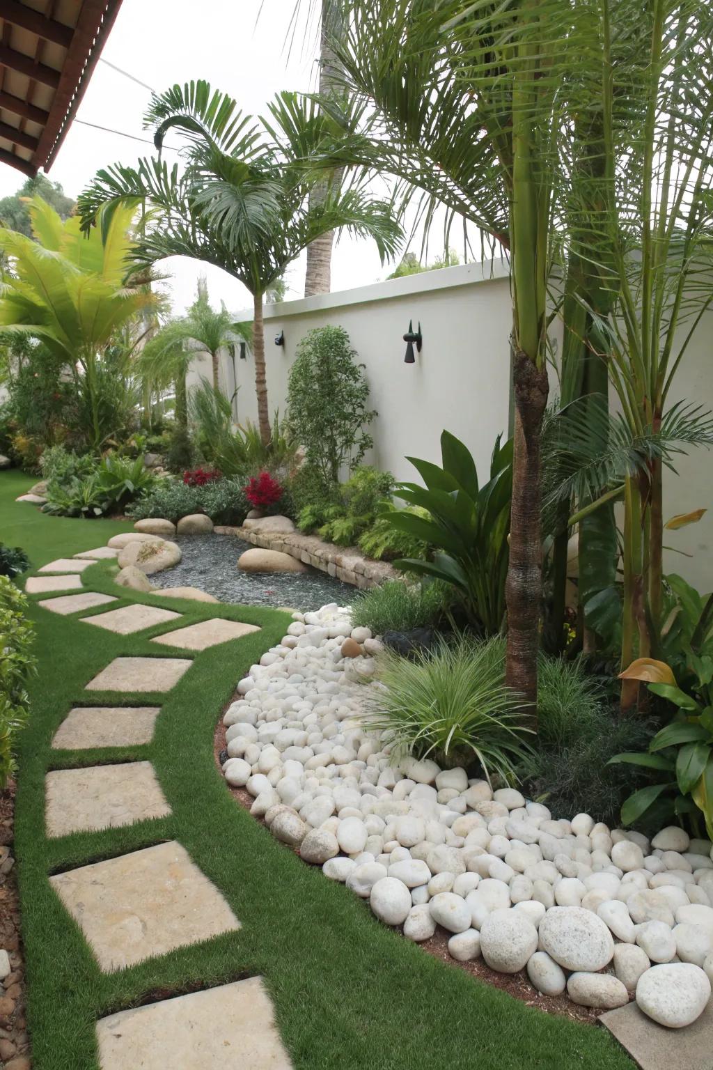 Escape to exotic climates with this outlandish garden layout.