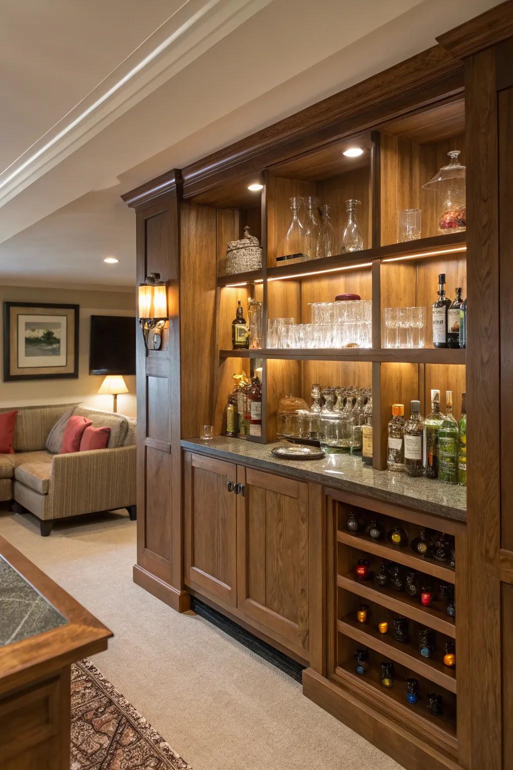 Integrated boards present a seamless bar assimilation.