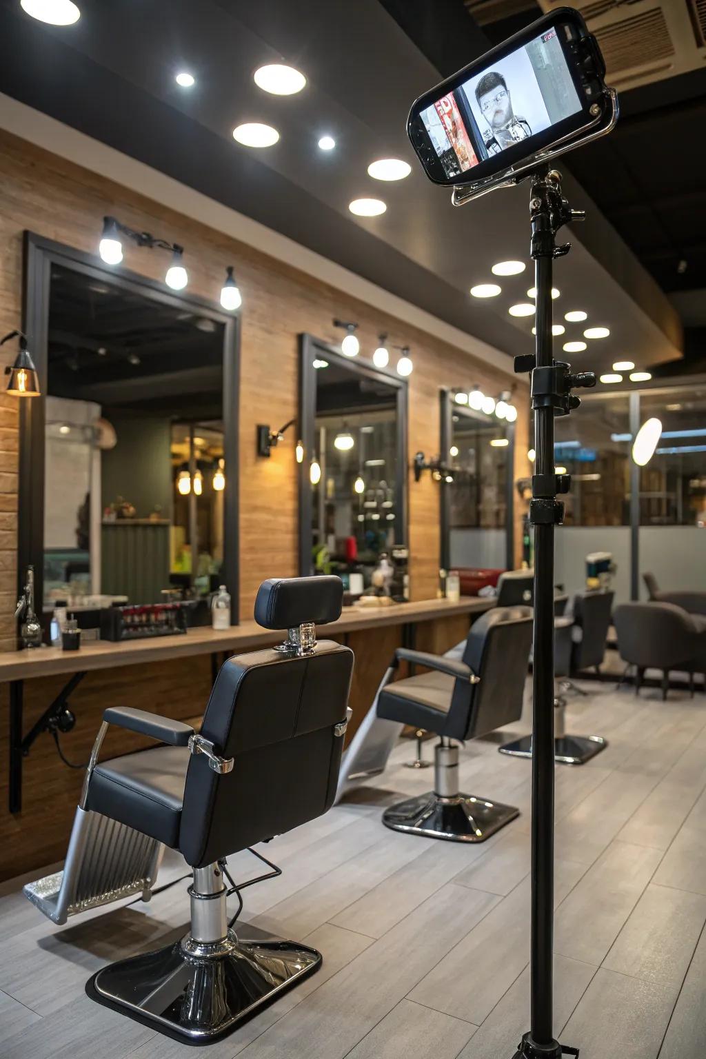 Intelligent lighting to provide a dynamic and adaptable barbershop ambiance.