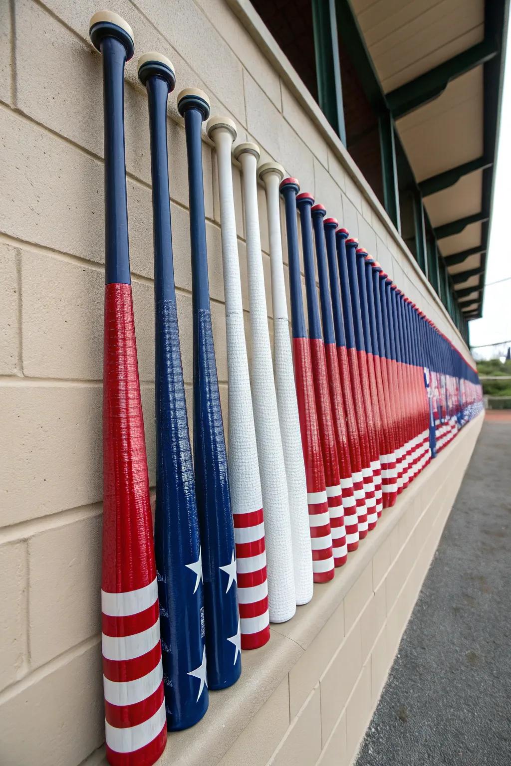 Celebrate baseball and nation with a patriotic display.