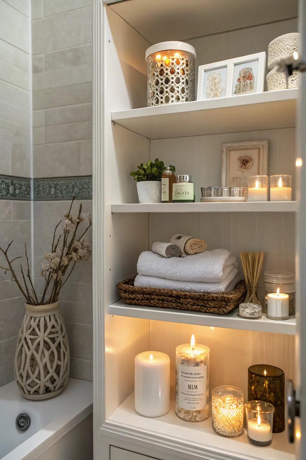 Decorative touches bring personal flair to open storage designs.