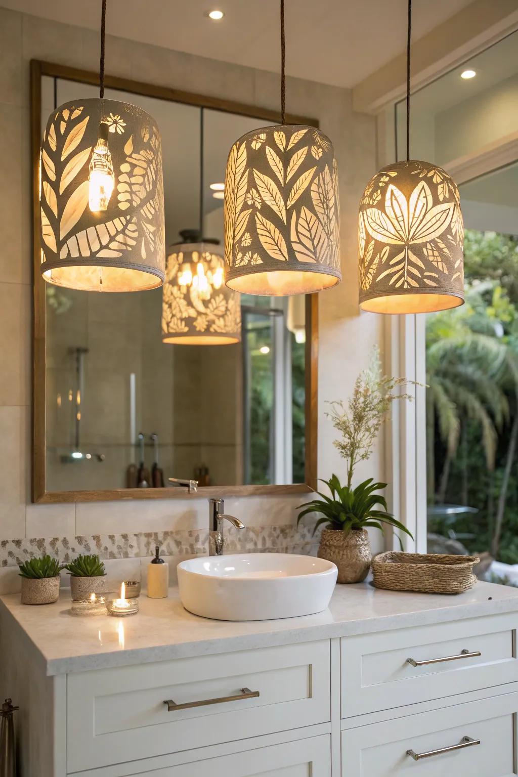Nature-themed units impart natural warmth to the area.
