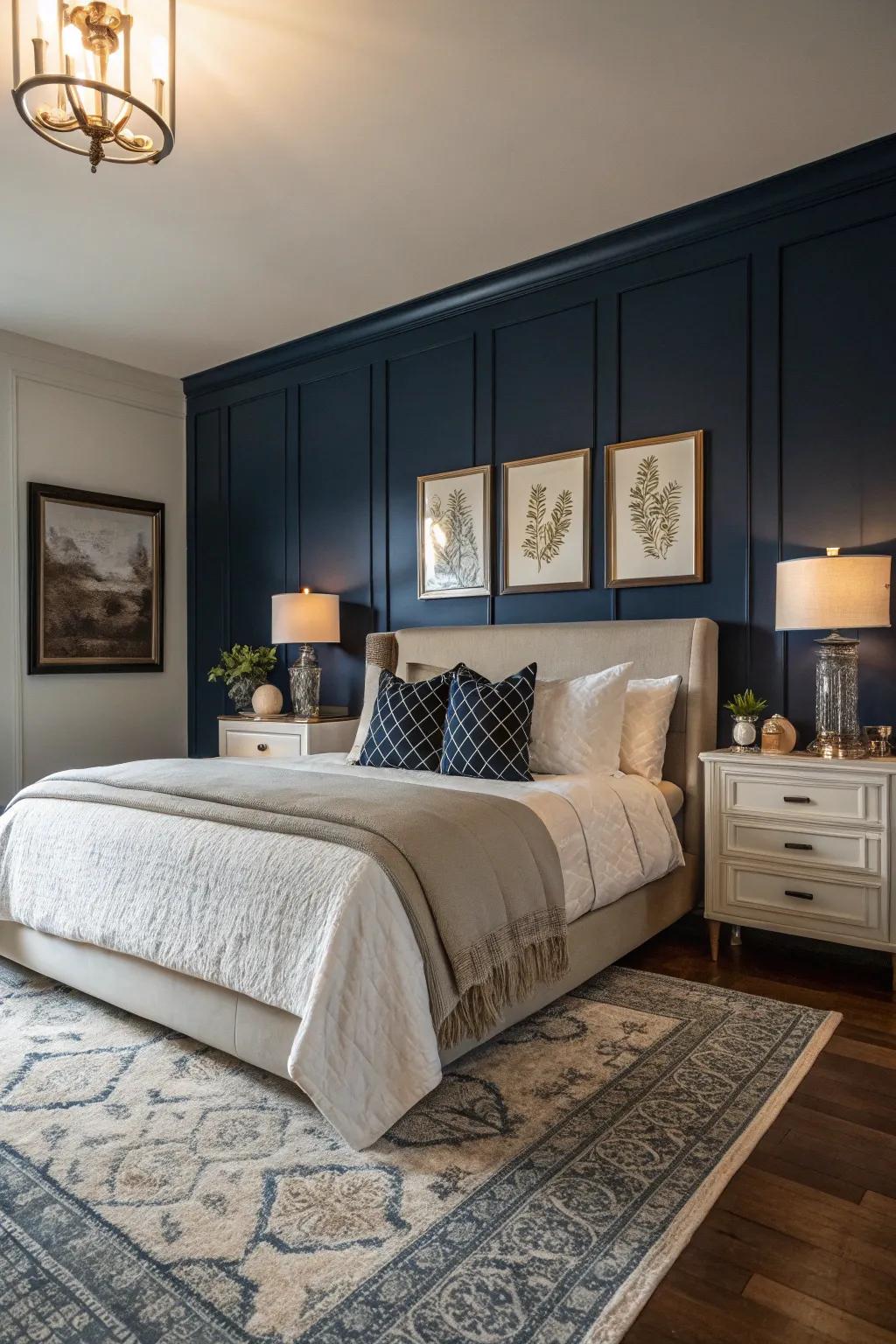 Create a statement with a bold accent wall.