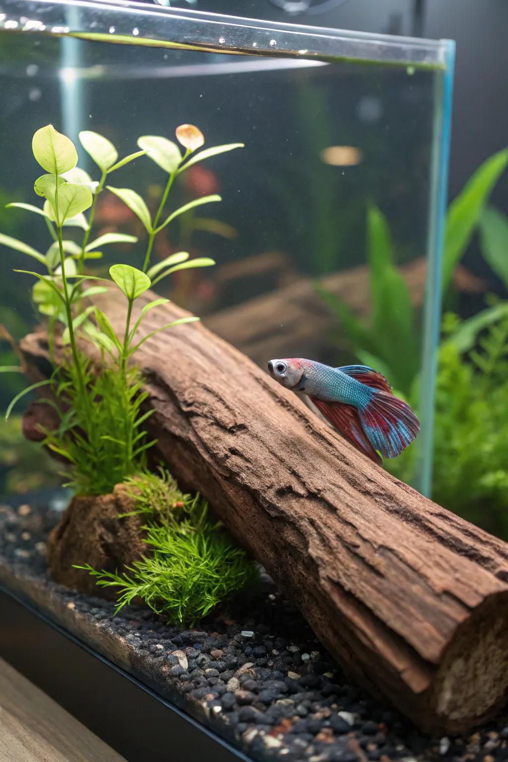 Levitating platforms provide a restful roost for your betta.