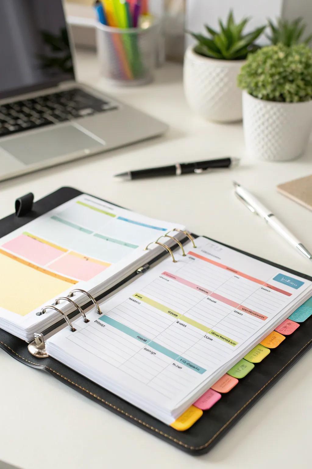 Binder organized with multiple subjects in mind.