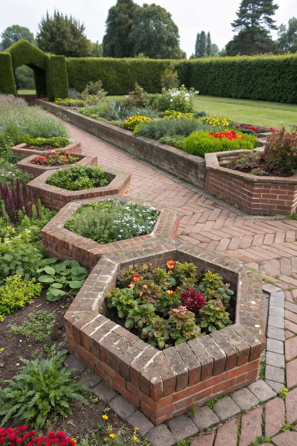 Symmetrical designs offer a modern twist to traditional gardens.