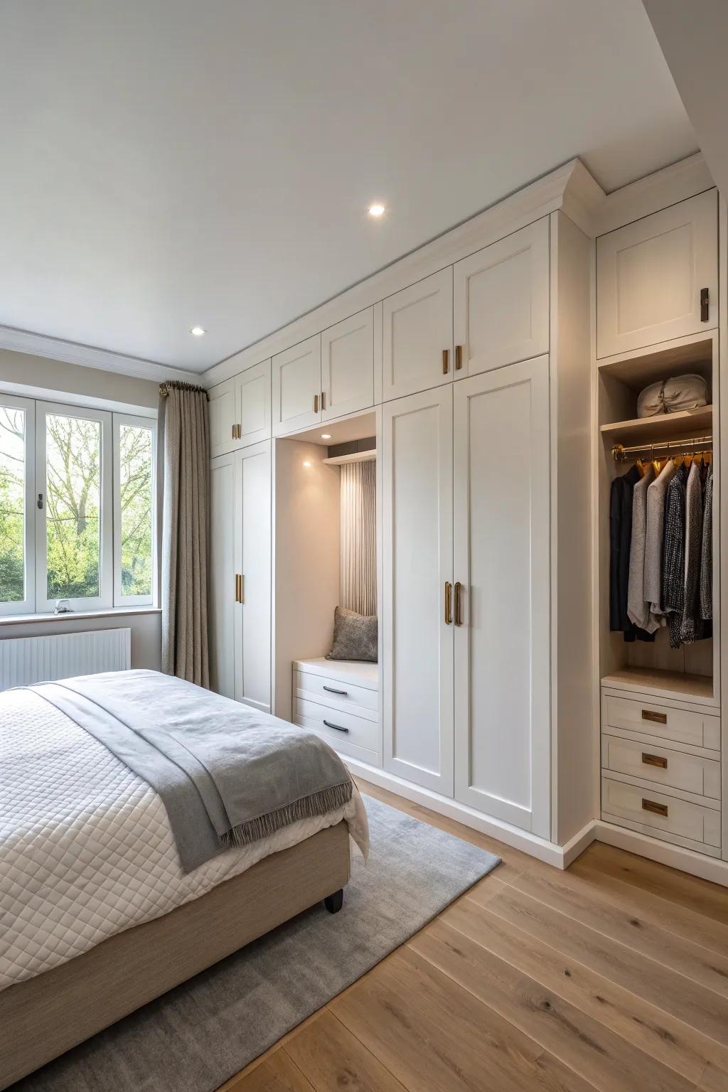 Floating closets offer a modern and airy design.