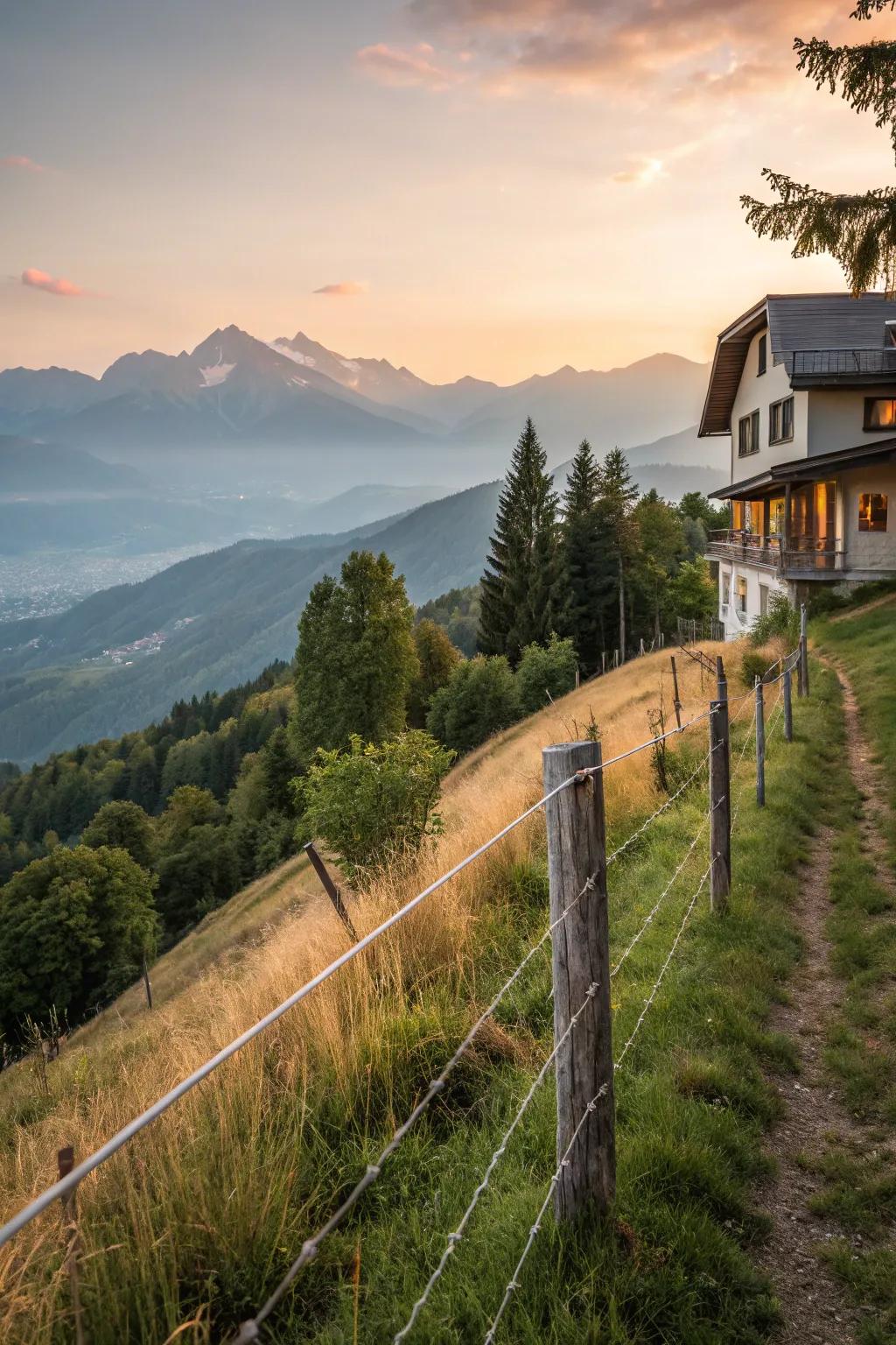 Cable fence with breathtaking scenic overlook
