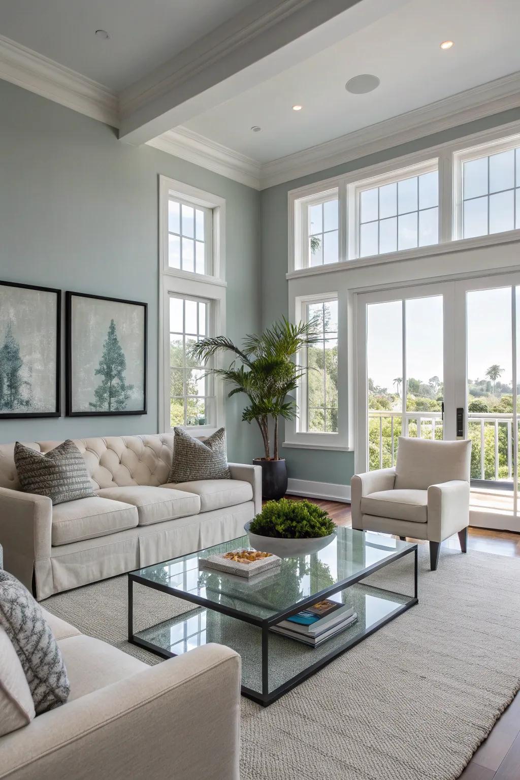 Contemporary decorations in a California room improve style.