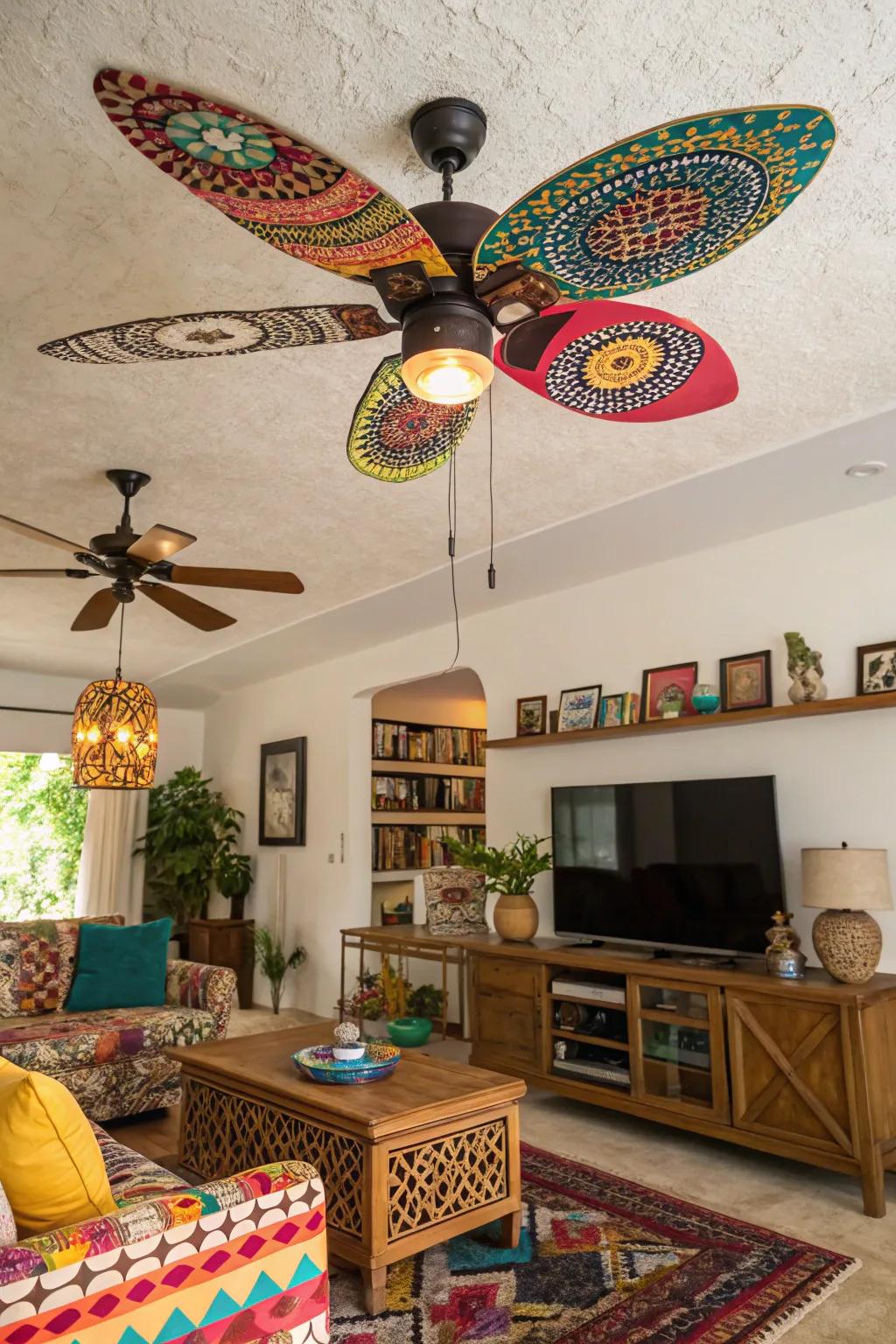 Mix and match styles using an eclectic air circulator.
