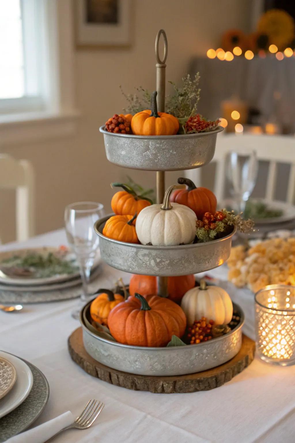 Layered stands introduce height and visual appeal.