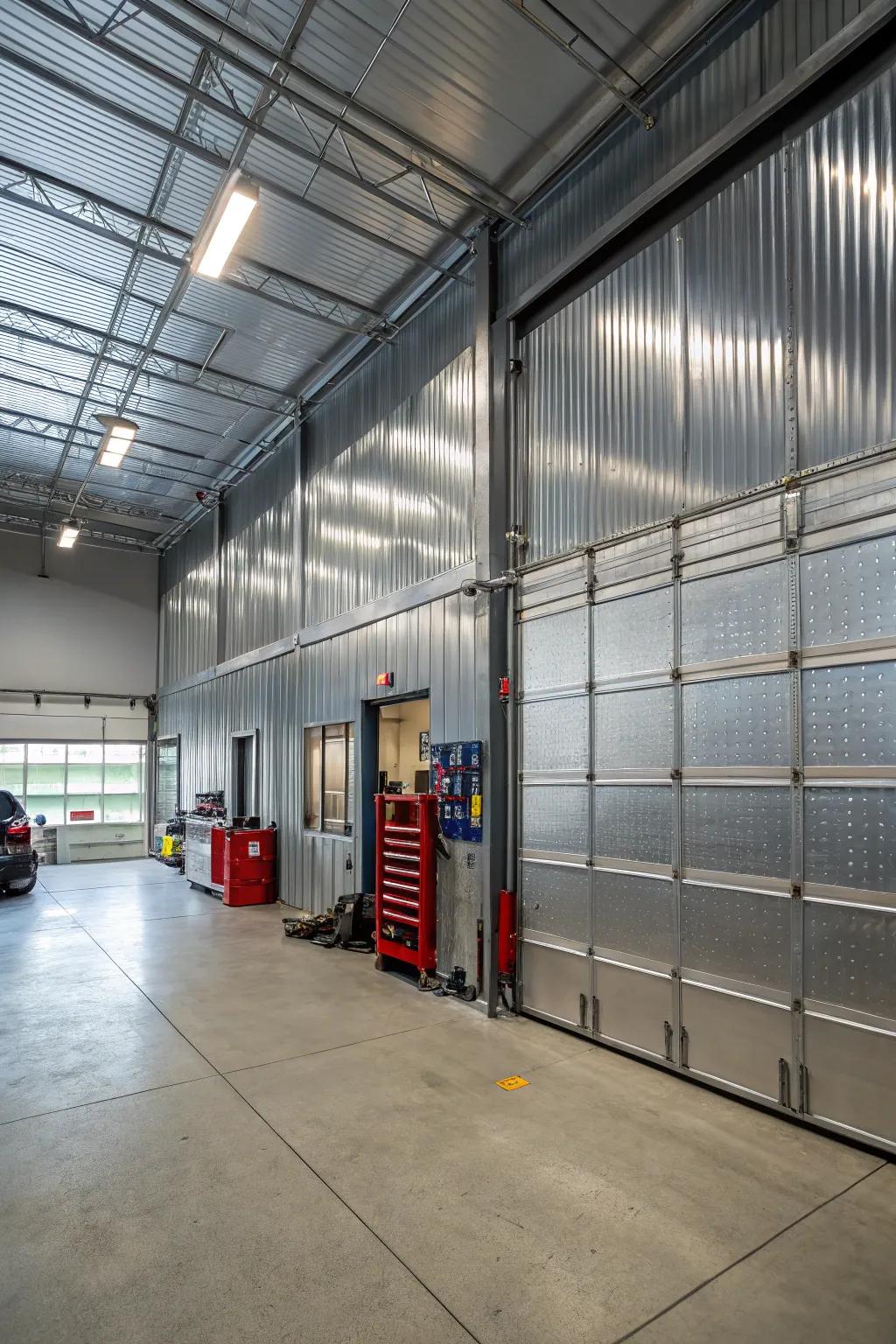 Metallic sheets blend sturdiness with design.