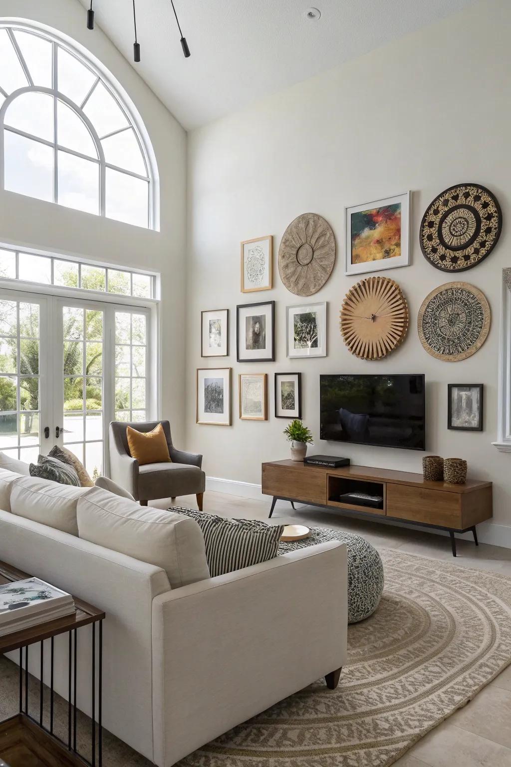 Elevate your decor with framed circle art.